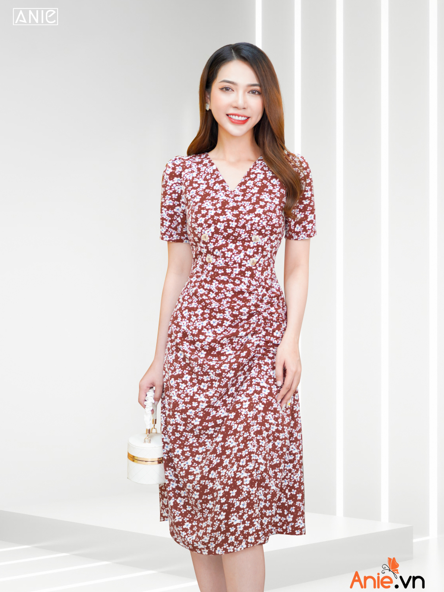chân váy hoa nhí dáng dài xoè 2 màu đen trắng | Shopee Việt Nam