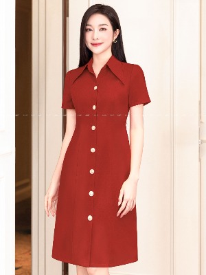 Đầm Sơ Mi Cam Ruby