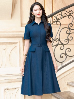Đầm Jean Hàn Sơ Mi Xòe