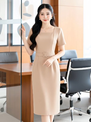 Đầm Cổ Vuông Đai Eo Or-Be