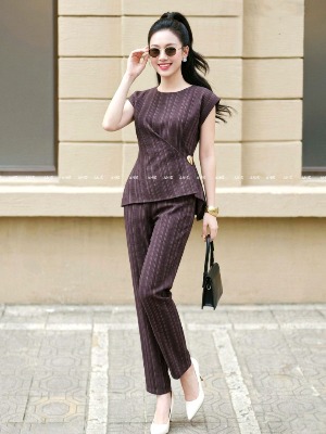 Set Bộ Kẻ Sọc Áo Cách Điệu + Quần Baggy