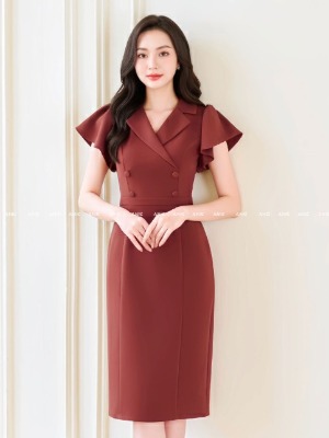 Đầm Vest Tay Cánh Tiên Đỏ Rosy