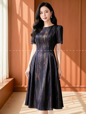 Đầm Lụa Loang Tím Dạ Vũ