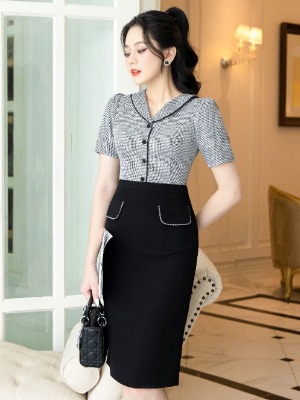 Đầm Liền Hoạ Tiết Ziczac