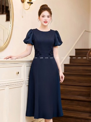 Đầm Tay Lụa Lá Eo Thanh Lịch