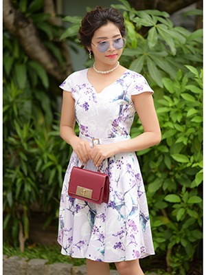 Đầm xòe thắt eo Phong Hạc(sale255k)