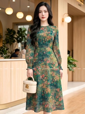 Đầm Hoa Tơ Kính Tencen