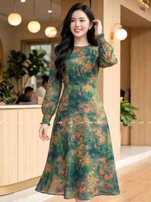 Đầm Hoa Tơ Kính Tencen