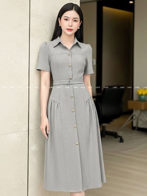 Đầm Xám Tùng Xoè DaiLy