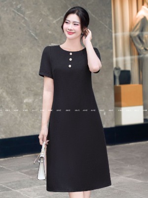 Đầm Suông Đính Cúc Simple