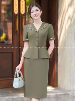 Đầm Peplum Xanh Gỗ Greeny