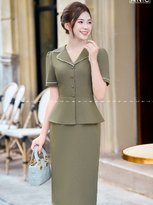 Đầm Peplum Xanh Gỗ Greeny