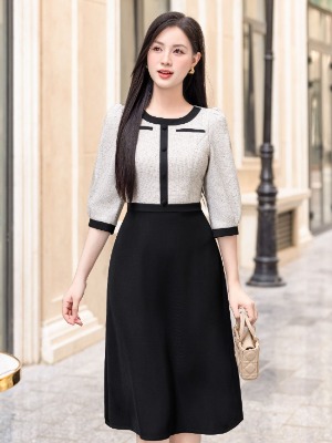 Đầm Liền Tay Lỡ Đi Viền