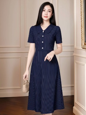 Đầm Kẻ Sọc Line Cao Cấp