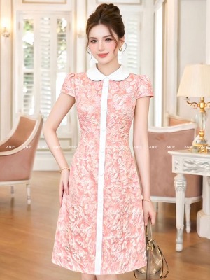 Đầm Cổ Sen Hồng Baby