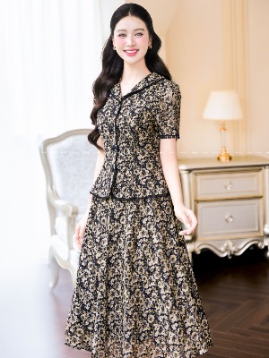 SET Áo Váy Cúc Hoạ Mi 