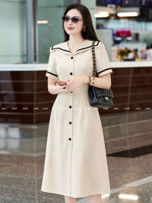 Đầm Cổ Thuỷ Thủ Viền Đen