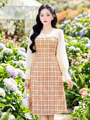 Đầm Đan Sợi Tay Bồng Lumi