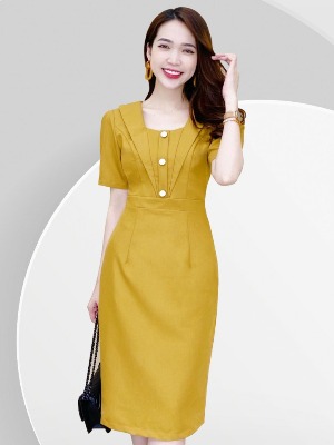 Đầm Cổ Xếp Kim Cương Cách Điệu