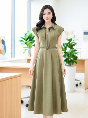 Đầm Sơ Mi Dáng Dài Viền Luka