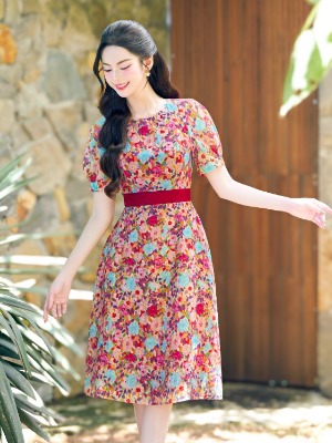 Đầm Tơ Hoa Sumii 