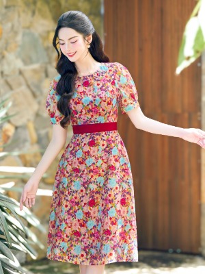 Đầm Tơ Hoa Sumii 