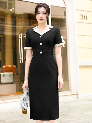 Đầm Đen Ivy Khuy Bán Ngọc